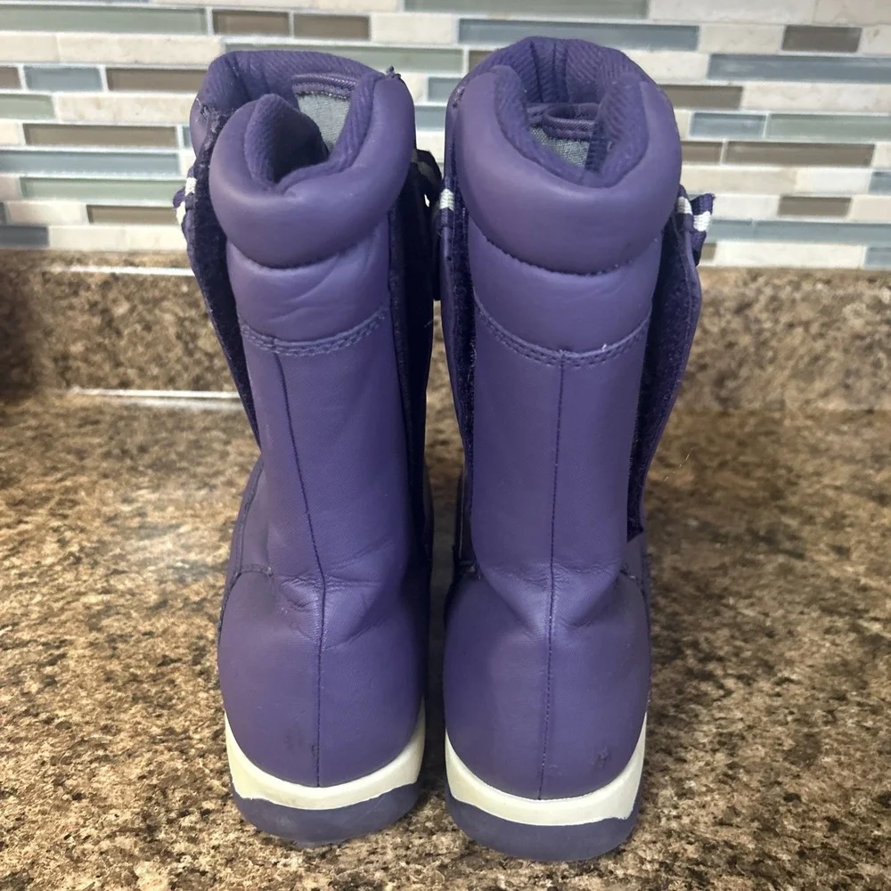 Lands End Big Girls‎ Winter Boots Snow Rain Purple Insulated Size 6